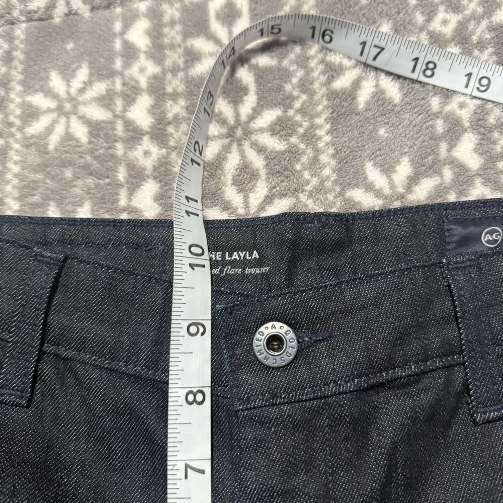 NWT AG Adriano Goldschmied The Layla Cropped Flare Trouser Jean Dark Wash Sz 27 - Picture 13 of 14